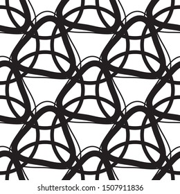 Seamless geometric pattern vector. Black and white texture. 