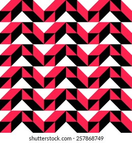 Seamless Geometric Pattern. Vector Black and Red Texture