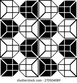 Seamless Geometric Pattern. Vector Black and White Texture