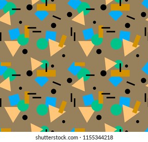 Seamless geometric pattern. Vector brown.