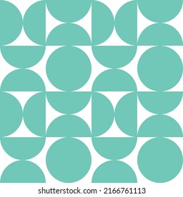 Seamless Geometric Pattern Vector. Circle And Semicircle Pattern. Abstract Background Wallpaper. Green