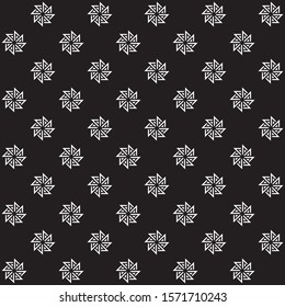 Seamless geometric of pattern vector. Design eight triangle polar with two stripe line color white on black. Design print for illustration, texture, textile, wallpaper, cover, background. Set 1
