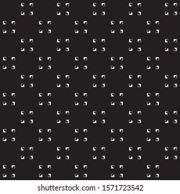 Seamless geometric of pattern vector. Design spiral square polar   stripe color white on black. Design print for illustration, texture, textile, wallpaper, cover, background. Set 1