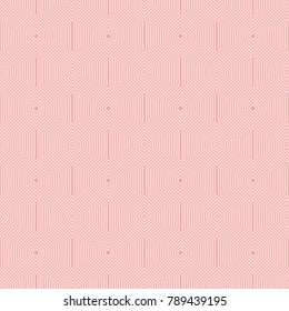 Seamless geometric pattern vector. Design line light pink on pink background. Design print for textile, fabric, wallpaper, background.