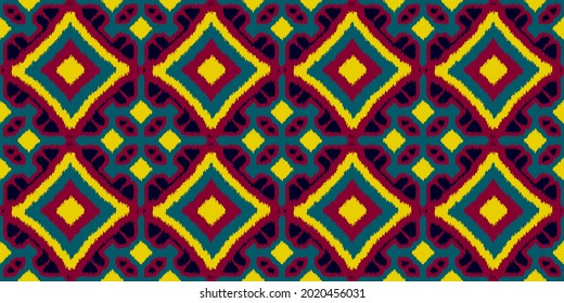 Seamless geometric pattern, Vector ethnic ikat design for fashion clothes, textile, wrapping and decoration background.