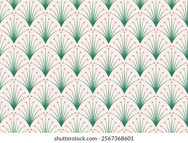 Seamless geometric pattern vector floral background. Modern simple wallpaper, tile backdrop, fabric, mat, interior etc. 
