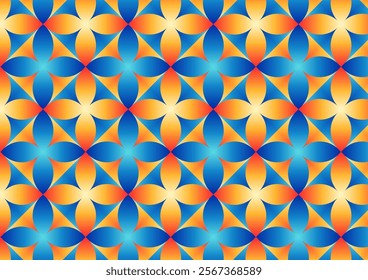 Seamless geometric pattern vector flower. Modern simple wallpaper, tile backdrop, mat, interior etc. 