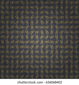 Seamless geometric pattern. Vector golden texture. Abstract geometric pattern. Golden background. Vector seamless pattern on a gray background. Geometric background with rhombus and nodes.