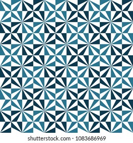 Seamless geometric pattern. Vector graphic. White-blue wallpaper. Simple and modern shape design. Abstract art. Decorative print. Polygonal background.