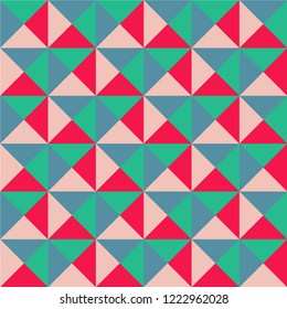 Seamless geometric pattern. Vector graphic. Colorful wallpaper. Simple and modern shape design. Abstract art. Decorative print. Polygonal background.