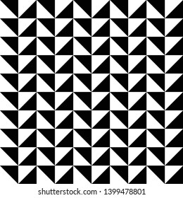 Seamless geometric pattern. Vector graphic. Black and white triangle wallpaper. Simple and modern shape design. Abstract art. Decorative print for wrapping paper, fabric, textile. Polygonal background