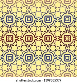 Seamless geometric pattern. Vector illustration. Purple yellow color.