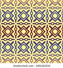 Seamless geometric pattern. Vector illustration. Purple yellow color.