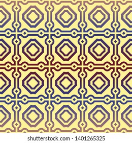 Seamless geometric pattern. Vector illustration. Purple yellow color.