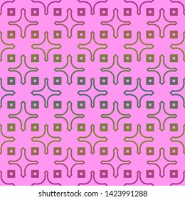 Seamless geometric pattern. Vector illustration. Purple yellow color.
