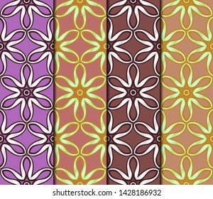 Seamless geometric pattern. Vector illustration. Set of color panel