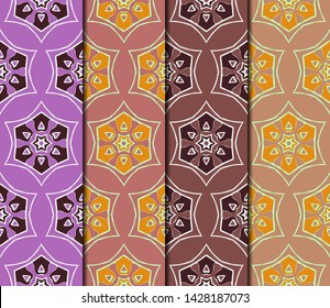 Seamless geometric pattern. Vector illustration. Set of color panel