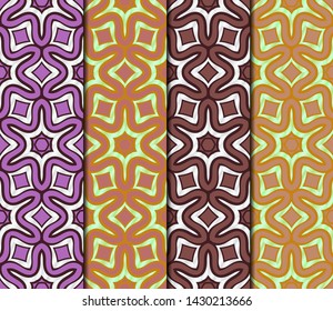 Seamless geometric pattern. Vector illustration. Set of color panel