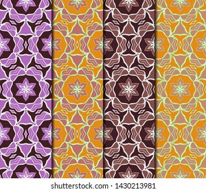 Seamless geometric pattern. Vector illustration. Set of color panel