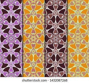 Seamless geometric pattern. Vector illustration. Set of color panel