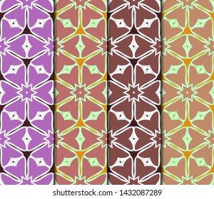 Seamless geometric pattern. Vector illustration. Set of color panel