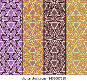 Seamless geometric pattern. Vector illustration. Set of color panel