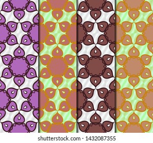 Seamless geometric pattern. Vector illustration. Set of color panel