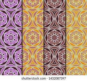 Seamless geometric pattern. Vector illustration. Set of color panel