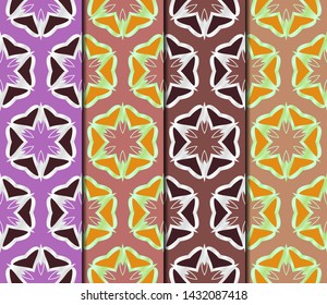Seamless geometric pattern. Vector illustration. Set of color panel