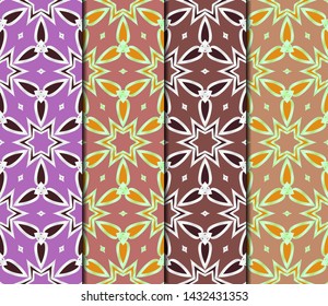 Seamless geometric pattern. Vector illustration. Set of color panel