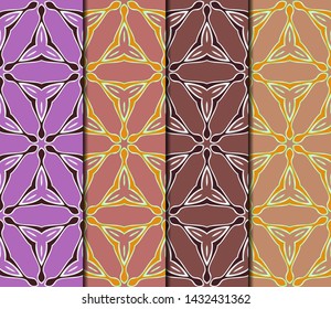Seamless geometric pattern. Vector illustration. Set of color panel