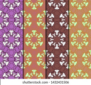 Seamless geometric pattern. Vector illustration. Set of color panel