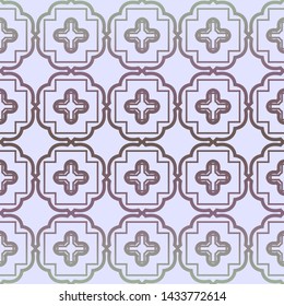 Seamless geometric pattern. Vector illustration. Purple yellow color.