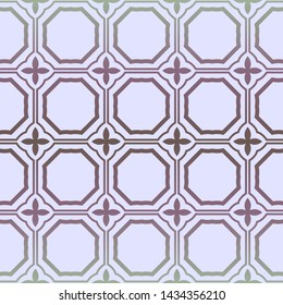 Seamless geometric pattern. Vector illustration. Purple yellow color.