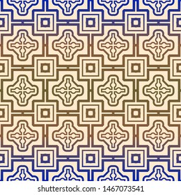 Seamless geometric pattern. Vector illustration. Purple yellow color.