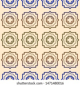Seamless geometric pattern. Vector illustration. Purple yellow color.