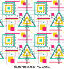 Seamless Geometric Pattern. Vector illustration. Trendy colors