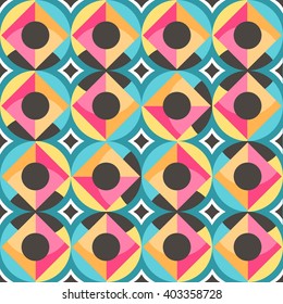 Seamless geometric pattern vector illustration  pattern in pop art colors