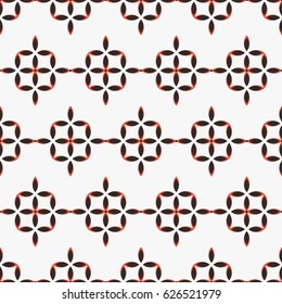 Seamless geometric pattern. Vector illustration with flower elements.