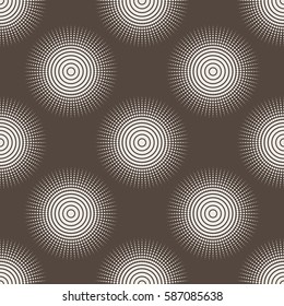 Seamless geometric pattern. Vector ornament, halfton. Round vintage dots set