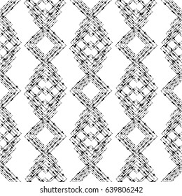 Seamless geometric pattern. Vector repeating texture. Black and white decorative background.