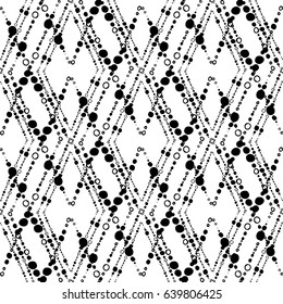 Seamless geometric pattern. Vector repeating texture. Black and white decorative background.