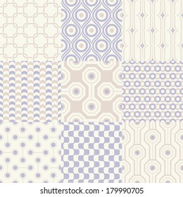 seamless geometric pattern vector set