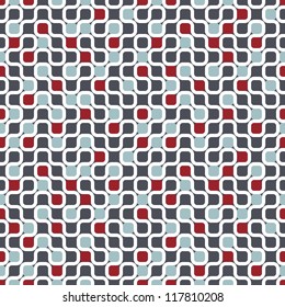 Seamless geometric pattern. Vector texture with maze and chaotic colorful dots
