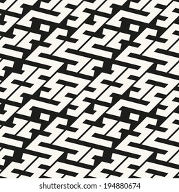 Seamless geometric pattern. Vector texture. Repeating zigzag maze