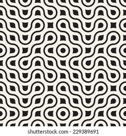 Seamless geometric pattern. Vector texture. Repeating linear maze with islands in knots