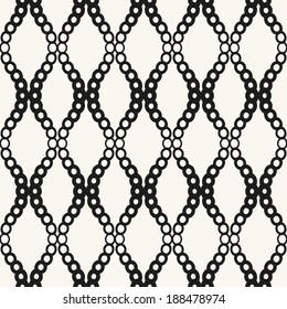 Seamless geometric pattern. Vertical wavy dotted stripes. Vector repeating texture. Waves from rings