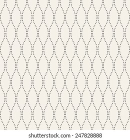 Seamless geometric pattern. Vertical wavy dotted stripes. Vector repeating texture