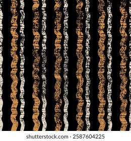 seamless geometric pattern with vertical wavy lines distressed black background graphic design for fabric pattern prints wallpaper backdrop wrapping paper vector
