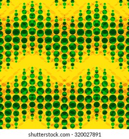 Seamless geometric pattern. Vertical wavy dots. Vector repeating texture with curvature effect